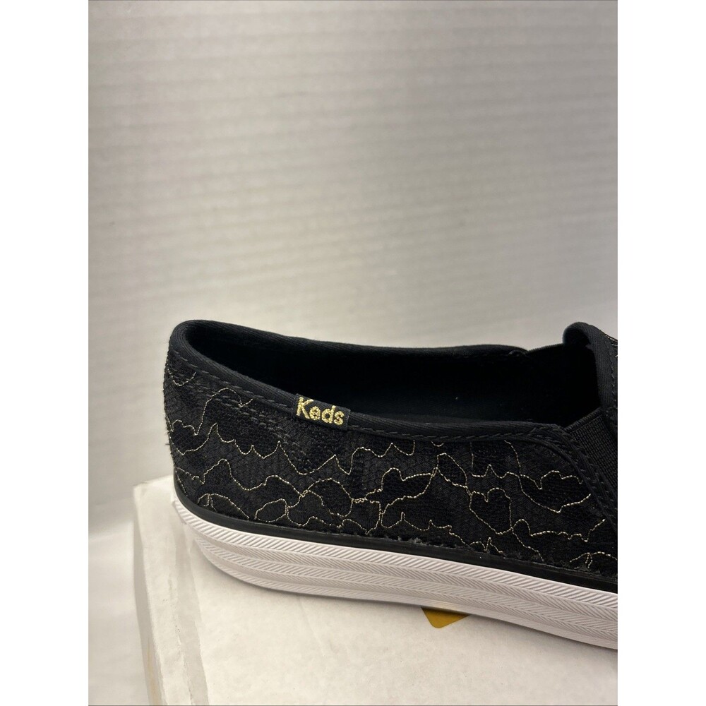 Keds Triple Decker Lace Celebration Black Shot Through w/ Gold Women Sz 6 NEW - Picture 4 of 8